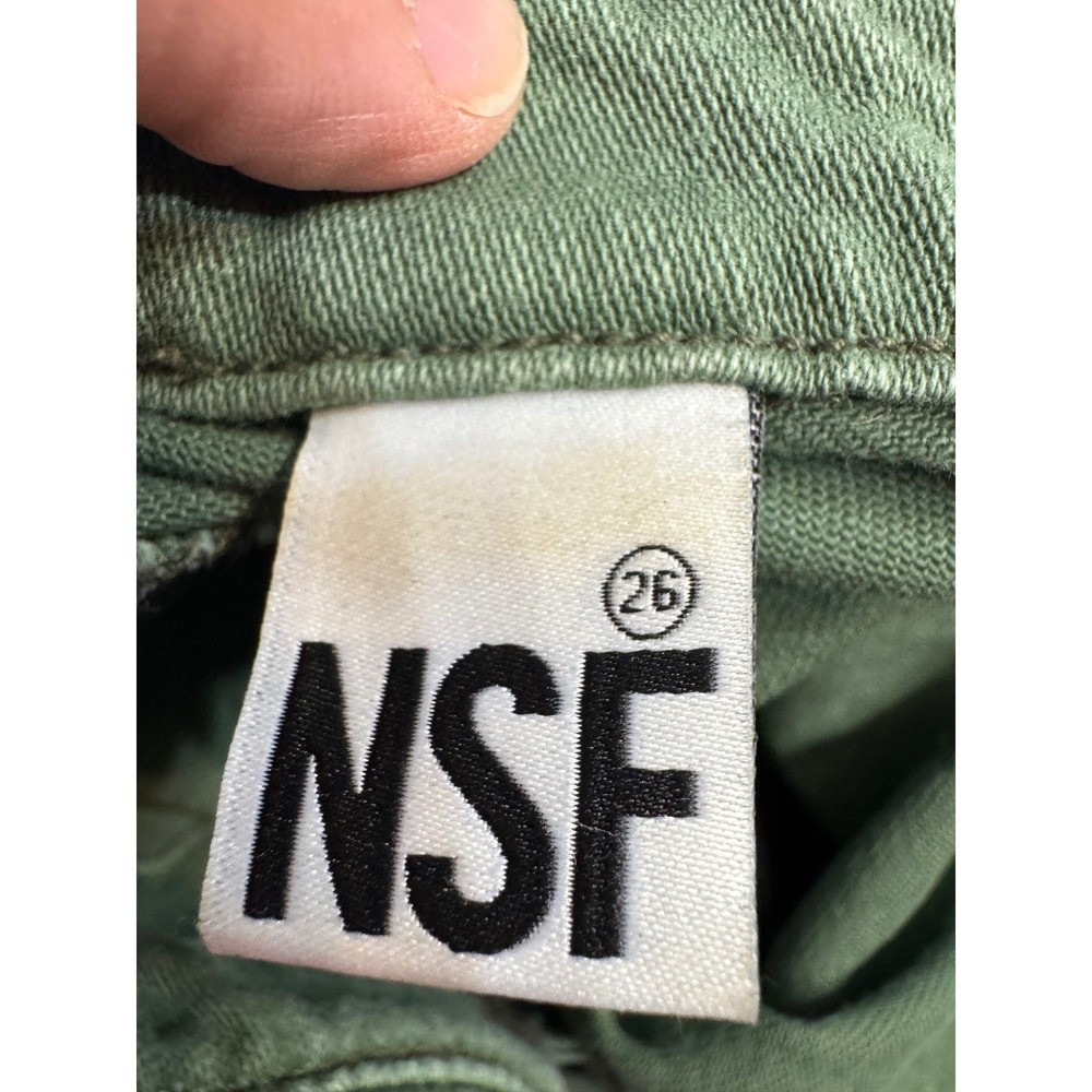 NSF Clothing Green‎ Utility Jumpsuit Flare Leg Button Up Women's Size 26 - Picture 5 of 9